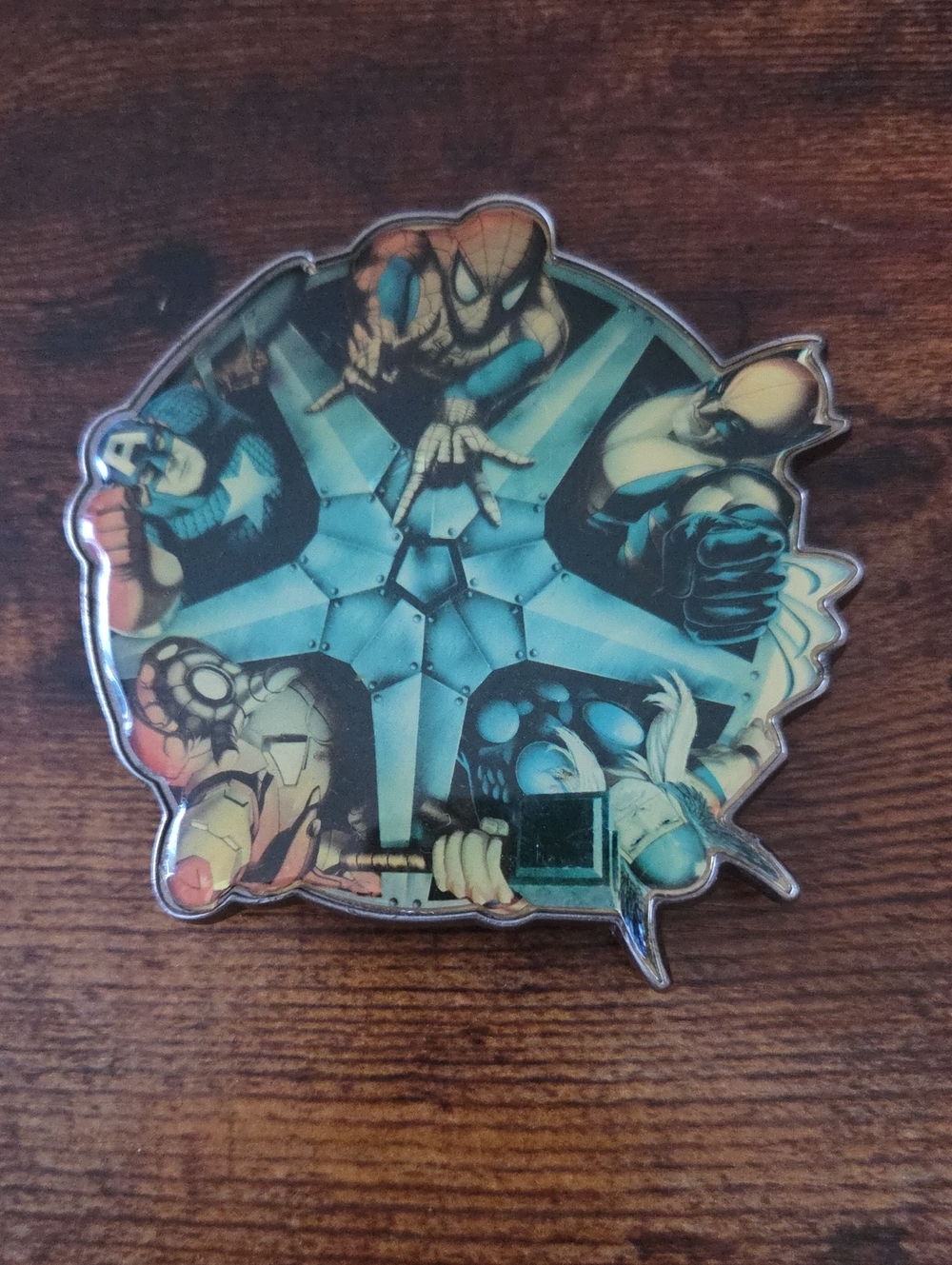 Marvel Comics superhero enamel belt buckle.